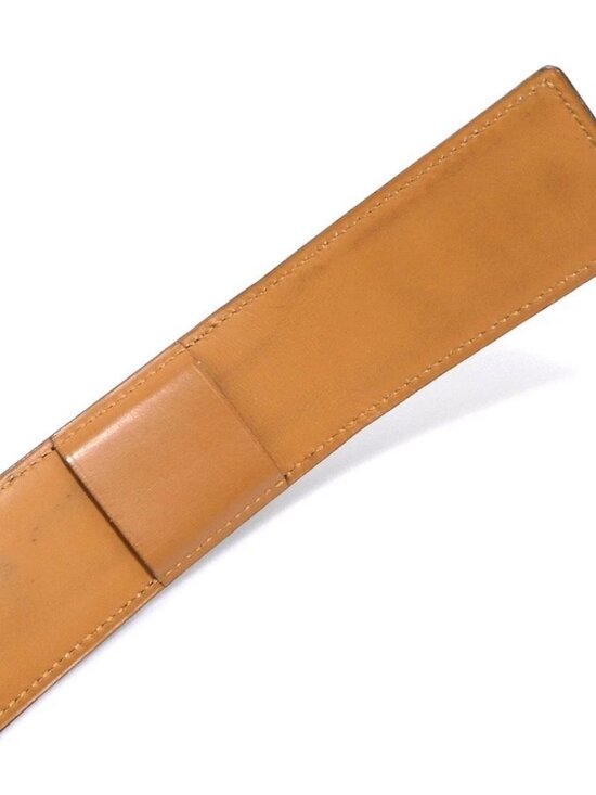 Auth HERMES Kelly Belt Black/Gold Box calf leather/Metal - h32133a main image 5